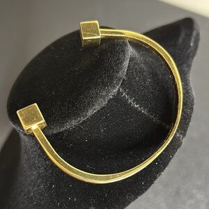 J. Crew Gold Geometric Cuff Square Bracelet
